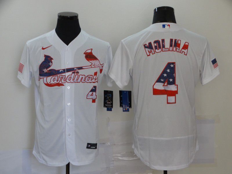 Men St.Louis Cardinals #4 Molina White 2020 Elite MLB Jerseys->more jerseys->MLB Jersey